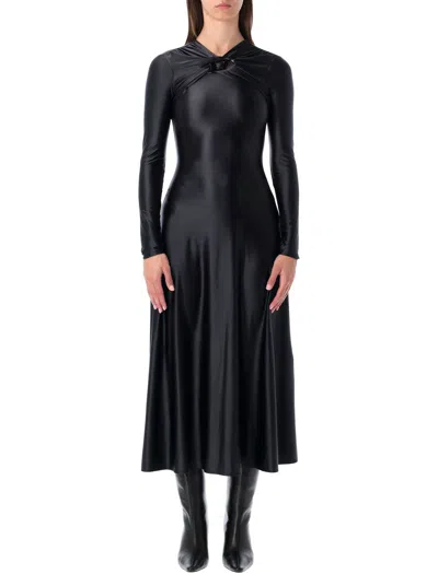Diesel D-iamo Midi Logo Dress In Black