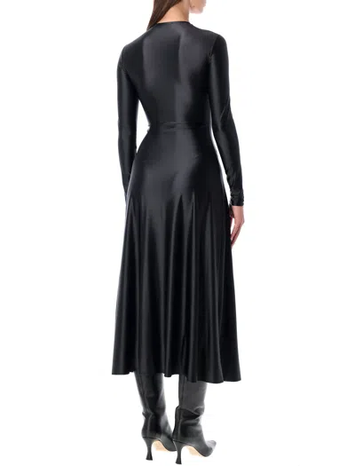 Diesel D-iamo Midi Logo Dress In Black