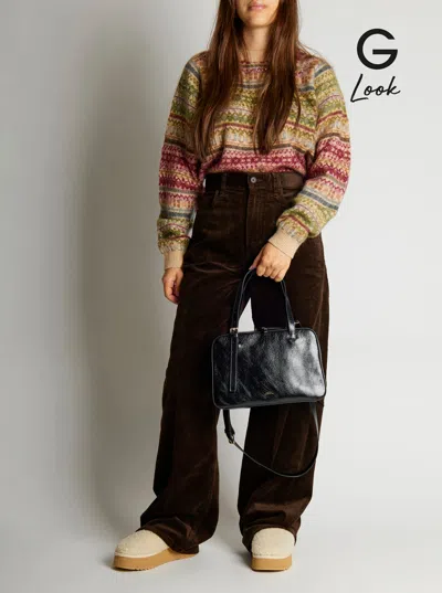 Apc Virginie Black Shoulder Bag With Removable Shoulder Strap And Front Logo In Leather Woman In Black