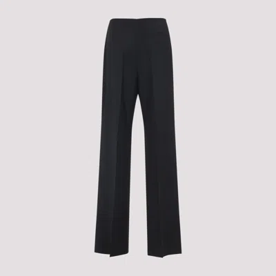 Alberta Ferretti High-waisted Straight-leg Trousers With Pressed Crease In Black