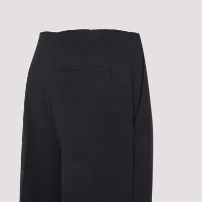 Alberta Ferretti High-waisted Straight-leg Trousers With Pressed Crease In Black