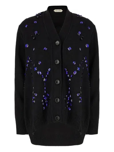 Alberta Ferretti Alberta Ferreti Black Wool Blend Cardigan In Black