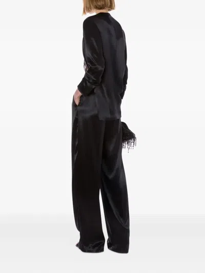 Alberta Ferretti Wide-leg Pants With High Waistpleats In Black