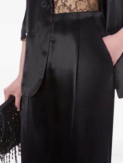 Alberta Ferretti Wide-leg Pants With High Waistpleats In Black