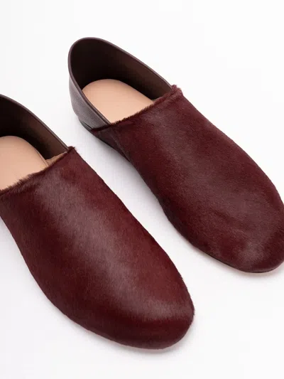 Alberta Ferretti Refined Black Calf Leather Shoes In Brown