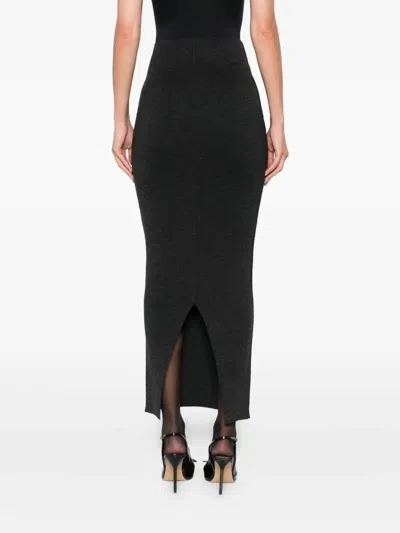 Alberta Ferretti High-waisted Virgin Wool Maxi Skirt In Black
