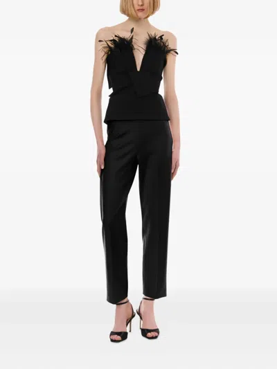 Alberta Ferretti Tailored Trousers With Front Pleats And Pockets In Black