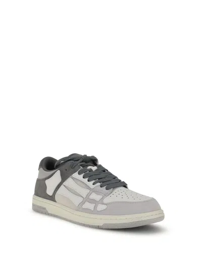 Amiri Distressed Low Top Sneakers With Skeleton Detail In Gray