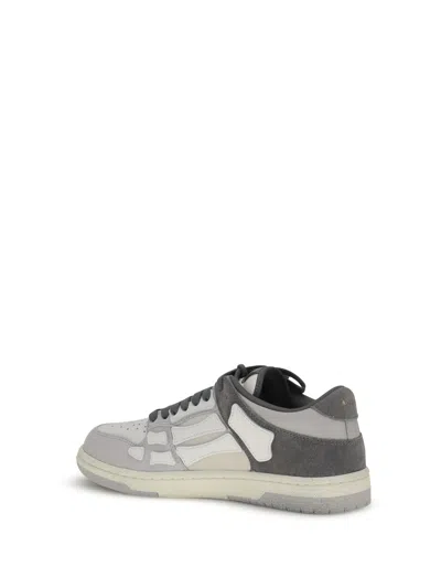 Amiri Distressed Low Top Sneakers With Skeleton Detail In Gray