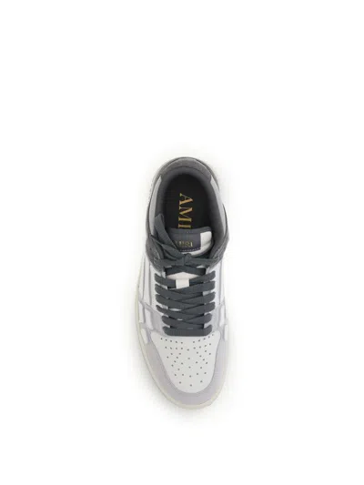 Amiri Distressed Low Top Sneakers With Skeleton Detail In Gray