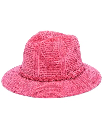 San Diego Hat Company Chenille Fedora In Pink