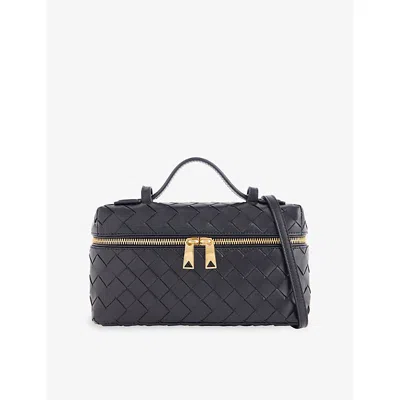 Bottega Veneta Bang Bang Vanity Case In Intrecciato Leather In Black