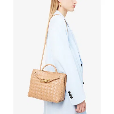 Bottega Veneta Womens Biscuit-mb-biscuit Andiamo Small Intrecciato Leather Shoulder Bag
