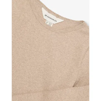 H&m Adorables Dusty Light Long-sleeve Ribbed Cotton Top 2-10 In Multi