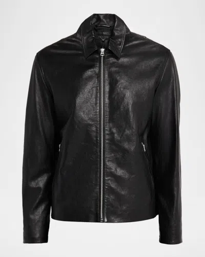 Rag & Bone Melrose Textured-leather Jacket In Black