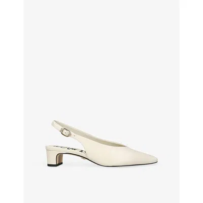 Sam Edelman Womens White Ronnie Leather Slingback Courts Eur 37 / 4 Uk In Multi