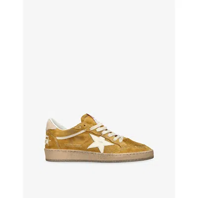 Golden Goose Ballstar Suede Upper Leather Star Horsy Heel Sneakers Multicolor In Yellow