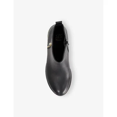 Dune Womens Black Leather Everyone Wedged Leather Ankle Boots Eur 36 / 3 Uk In Black