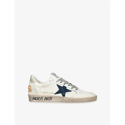 Golden Goose Ballstar Nappa Upper Toe And Spur Suede Star Leather Heel Sneakers Beige In White