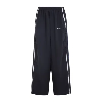 Balenciaga Sporty Trousers Featuring Side Stripes In Blue