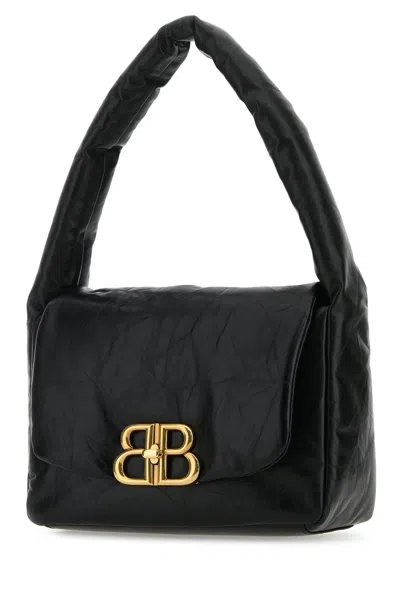 Balenciaga Black Nappa Leather Small Monaco Shoulder Bag