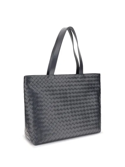 Bottega Veneta Men Leather Shoulder Bag In Blue