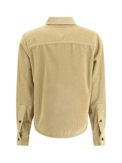 Bottega Veneta Womens Pale Oak Corduroy Curved-hem Cotton Shirt In Neutral