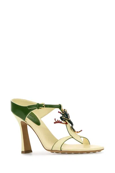 Bottega Veneta Open Toe Leather Rana Mules With Embellishments In Multi