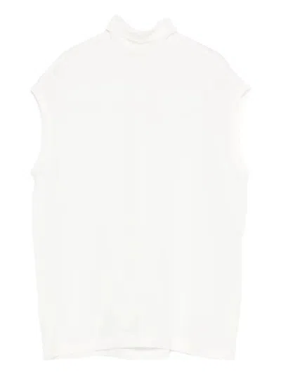 Brunello Cucinelli Turtleneck Sleeveless Top In White