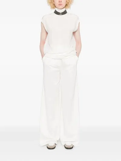 Brunello Cucinelli Turtleneck Sleeveless Top In White
