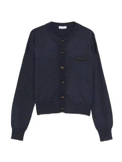 Brunello Cucinelli Button-down Cashmere Cardigan In Blue