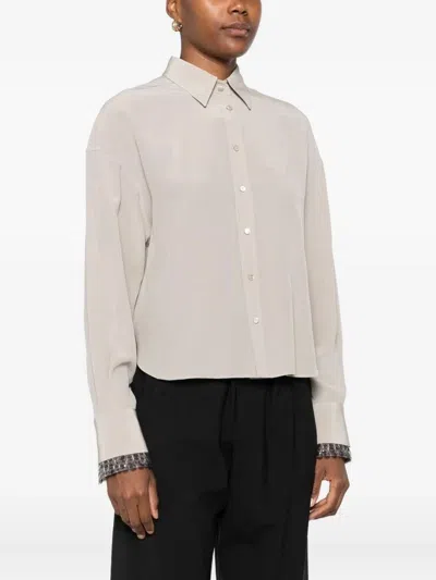 Brunello Cucinelli Sequin-embellished Silk Shirt In Multi