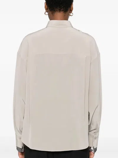 Brunello Cucinelli Sequin-embellished Silk Shirt In Multi