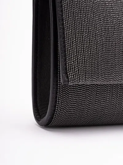 Brunello Cucinelli Precious Monili Chain Clutch Bag In Gray