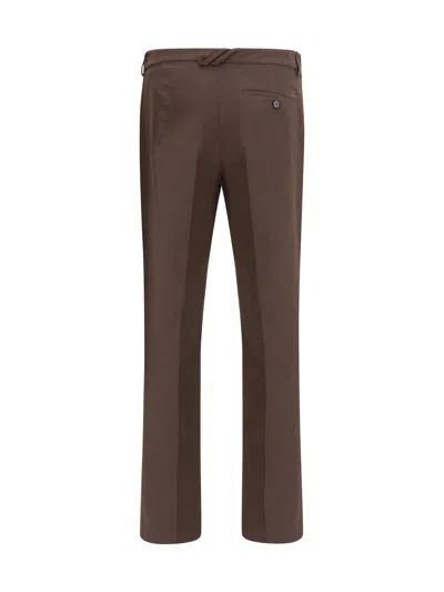 Burberry Men Cotton Chino Pants In Brown