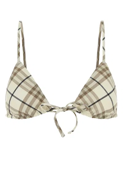 Burberry Women Printed Stretch Nylon Bikini Top In Multi