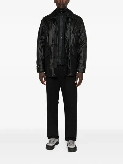 C.p. Company Lens-detail Button-fastening Jacket In Black
