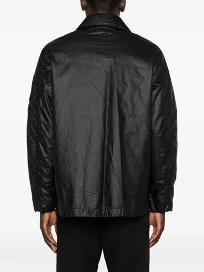 C.p. Company Lens-detail Button-fastening Jacket In Black