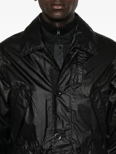 C.p. Company Lens-detail Button-fastening Jacket In Black