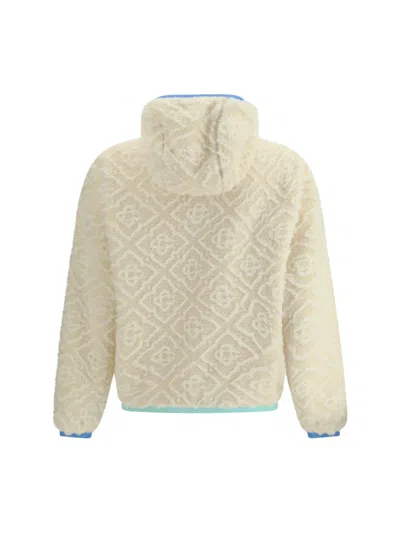 Casablanca Monogram Jacquard Oversized Fleece Jacket In Neutral