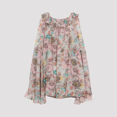 Chloé Printed Crepe Mini Dress In Multi