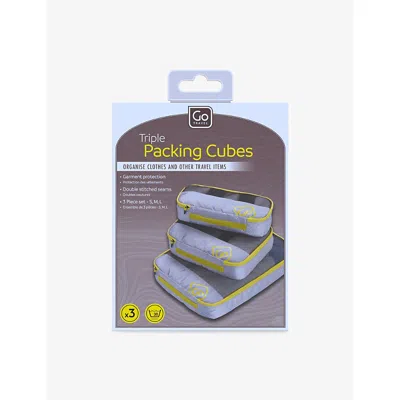 Go Travel Branded Set Of Three Packing Cubes Yellow In Yellow