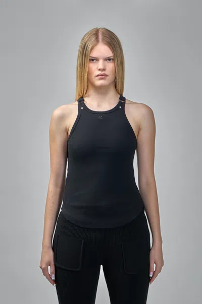 Courrèges Buckle 90s Rib Tank Top In Blue