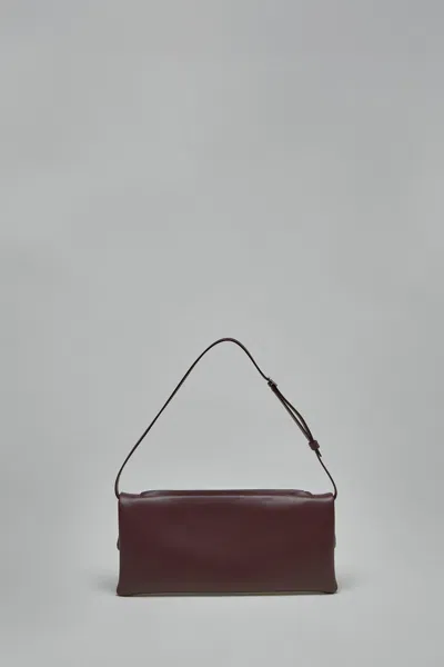 Courrèges Shoulder Bag Cuff Design Adjustable Strap In Burgundy