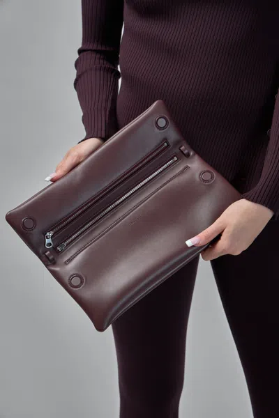 Courrèges Shoulder Bag Cuff Design Adjustable Strap In Burgundy