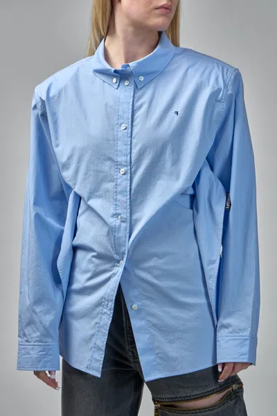 Frenken Waisted Ralph Classic Oversized Shirt In Blue