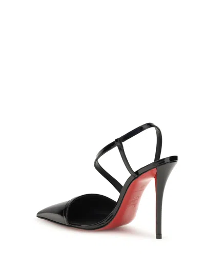 Christian Louboutin Rosa Z 100 Patent Leather Slingback Pumps In Black