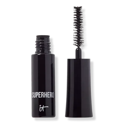 It Cosmetics Travel Size Superhero Elastic Stretch Volumizing & Lengthening Mascara - Super Black In Black