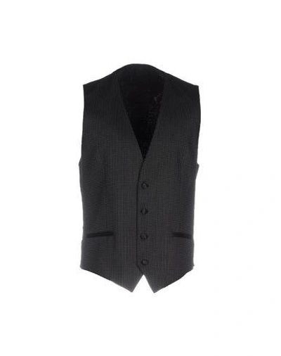 Shop Dolce & Gabbana Man Tailored Vest Black Size 40 Virgin Wool, Silk, Viscose, Cotton, Textile Fibers