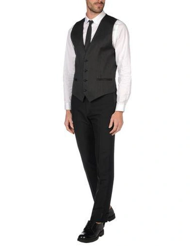 Shop Dolce & Gabbana Man Tailored Vest Black Size 40 Virgin Wool, Silk, Viscose, Cotton, Textile Fibers